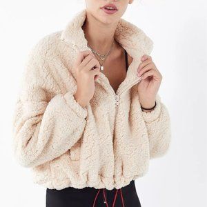 Urban Outfitters Willow Fuzzy Cream Teddy Jacket
